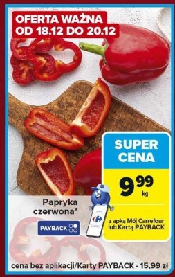 Papryka czerwona nadziewana hummusem Helcom promocja w Carrefour Express