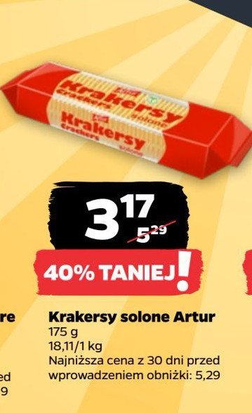 Krakersy solone Artur kickersy promocja w Netto