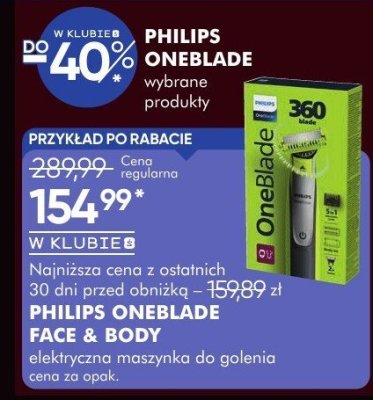 Maszynka do golenia elektryczna Philips OneBlade Face & Body promocja w Super-Pharm