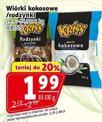 Wiórki kokosowe KRISS promocja w Prim Market