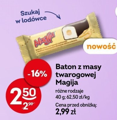 Baton z masy twarogowej Magija różne rodzaje promocja w Żabka