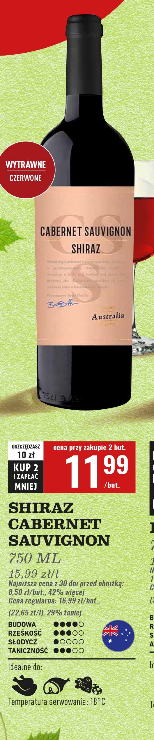 Wino Cabernet sauvignon shiraz promocja w Biedronka