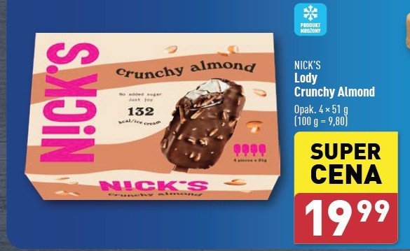 Lody crunchy almond N!ck's promocja