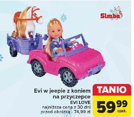 Evi z konikiem w jeepie z przyczepką dla konia Simba promocja w Carrefour