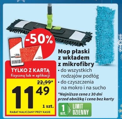 Mop płaski uniwersalny z mikrofibry promocja