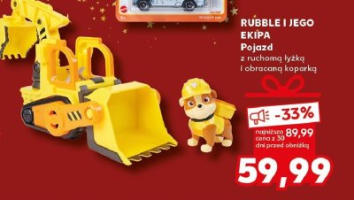 Pojazd RUBBLE I JEGO EKIPA z ruchomą łyżką i obracną koparką promocja w Kaufland