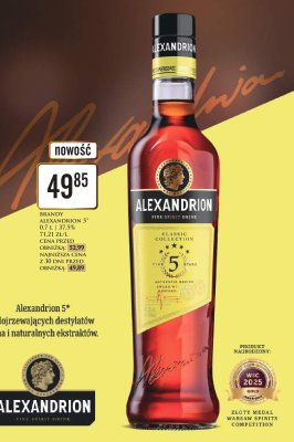 Brandy Alexandrion 5* 0,7 L | 37,5% promocja w Dino