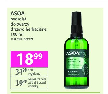 Hydrolat drzewo herbaciane ASOA promocja