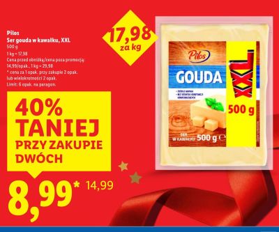 Ser gouda w kawałku XXL Pilos promocja w Lidl