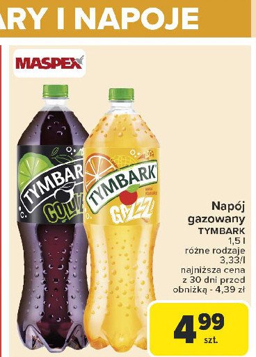 Napój cola + limonka Tymbark colove promocja w Carrefour