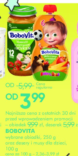 Mus jabłko z mango i pomarańczą masha&bear Bobovita promocja w Super-Pharm