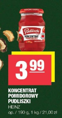 Koncentrat pomidorowy Pudliszki Heinz promocja w SPAR
