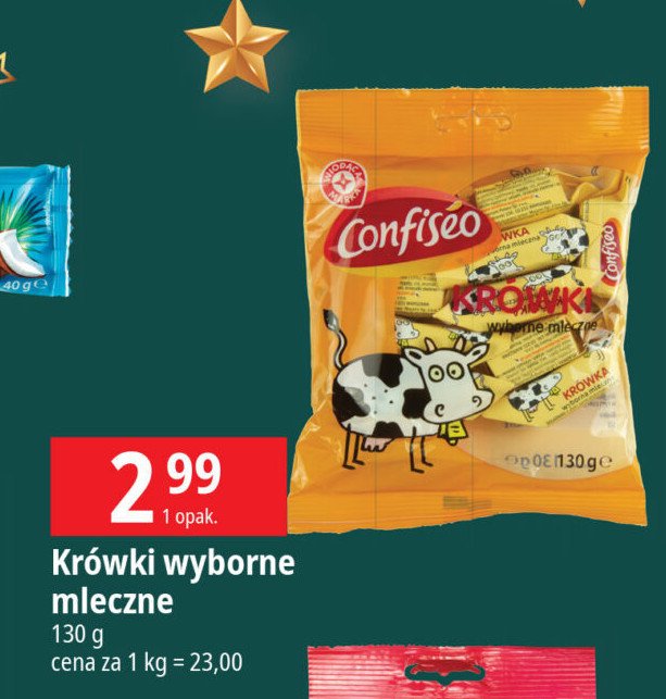 Krówki wyborne mleczne Wiodąca marka confiseo promocja w Leclerc