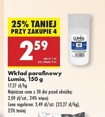 Wkład parafinowy 48h 150 g Lumia promocja