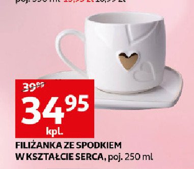 Filiżanka ze spodkiem w kształcie serca 250 ml promocja