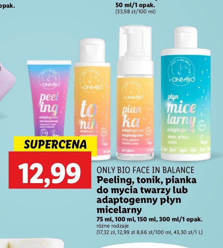 Tonik do twarzy adaptogenny ONLY BIO FACE BALANCE promocja