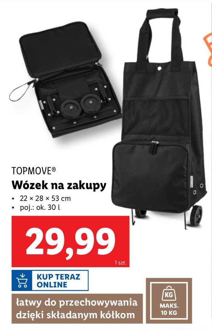 Wózek na zakupy 30 l Topmove promocja w Lidl