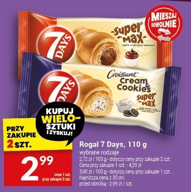 Ciastka Rogal 7 Days, 110 g wybrane rodzaje promocja w Twój Market