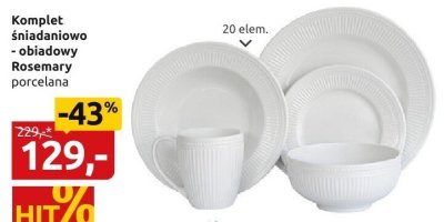 Komplet śniadaniowo-obiadowy Rosemary 20 elementów promocja w Black Red White