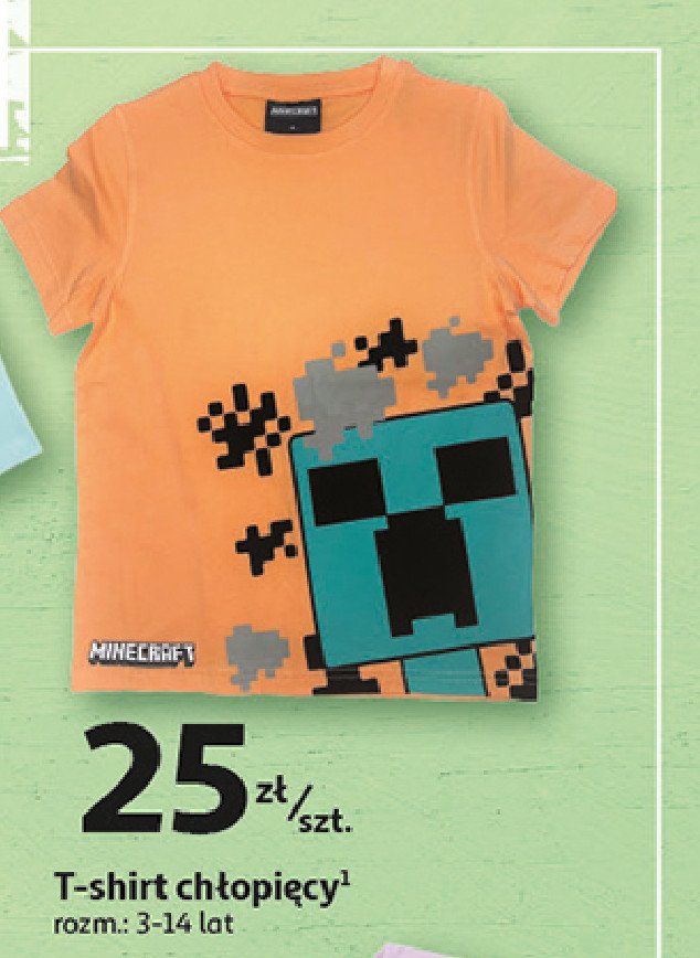 T-shirt chłopięcy minecraft 3-14 lat Auchan inextenso promocja