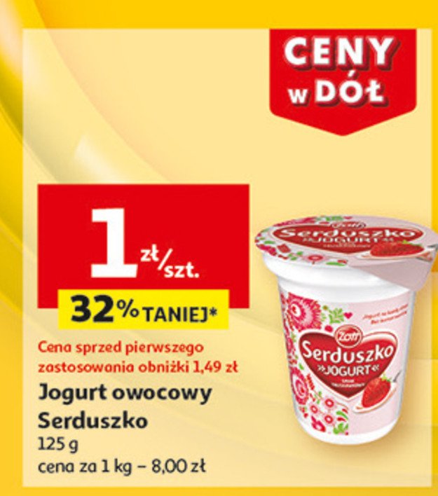 Jogurt truskawka Zott serduszko promocja w Auchan