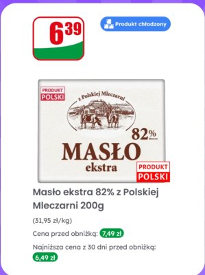 Masło ekstra 82%  promocja w Dino