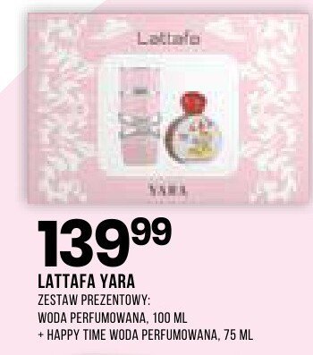 Zestaw prezentowy Lattafa Yara woda perfumowana 100 ml + Happy Time woda perfumowana 75 ml promocja w Drogerie Natura