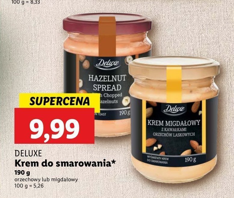 Krem do smarowania z orzechami Deluxe promocja