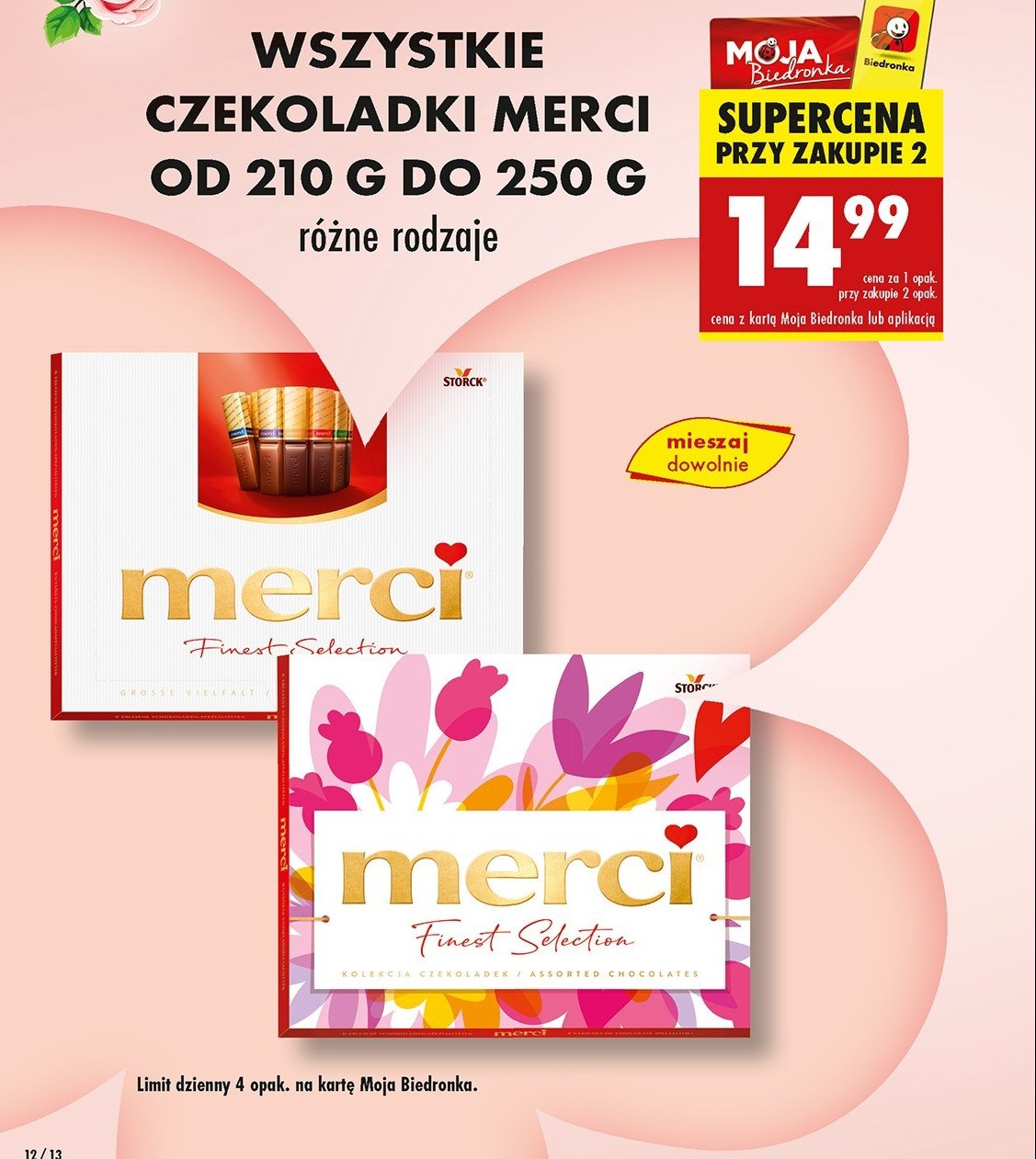Bombonierka r贸偶owa Storck merci promocja