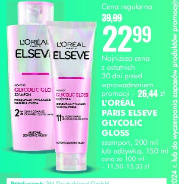 Balsam do włosów L'oreal elseve glycolic gloss promocja