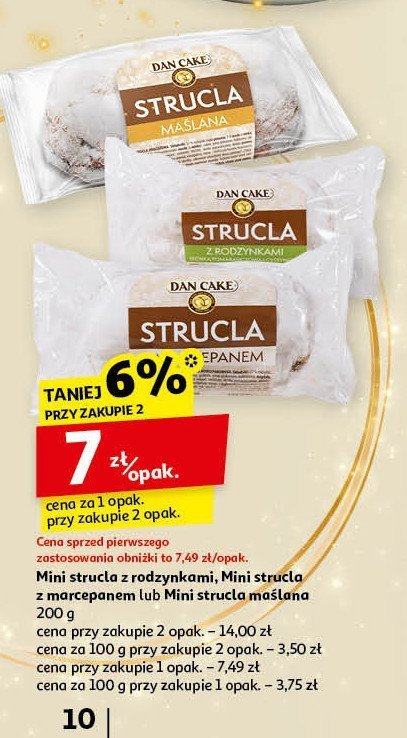 Mini strucla drożdżowa z rodzynkami Dan cake promocja