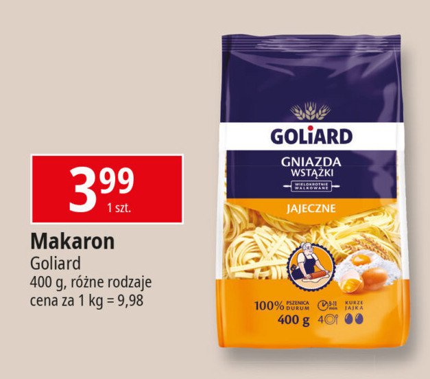 Makaron gniazda wstążki Goliard promocja