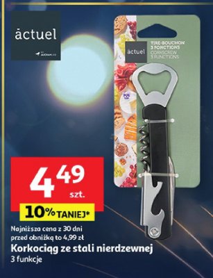Korkociąg ze stali nierdzewnej 3 funkcje promocja w Auchan