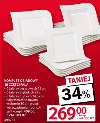 Komplet obiadowy Rossi Fala 18 części promocja w Selgros