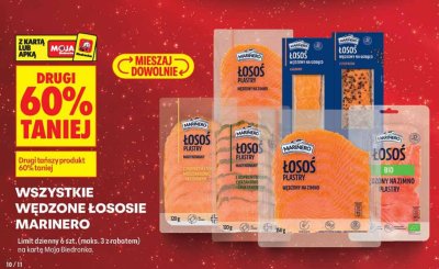 Łosoś plastry Marinero promocja w Biedronka