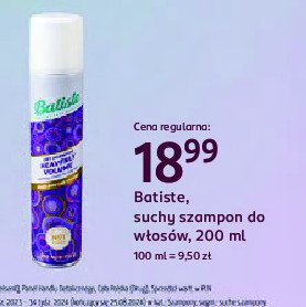 Szampon do włosów suchy heavenly volume Batiste dry shampoo promocja