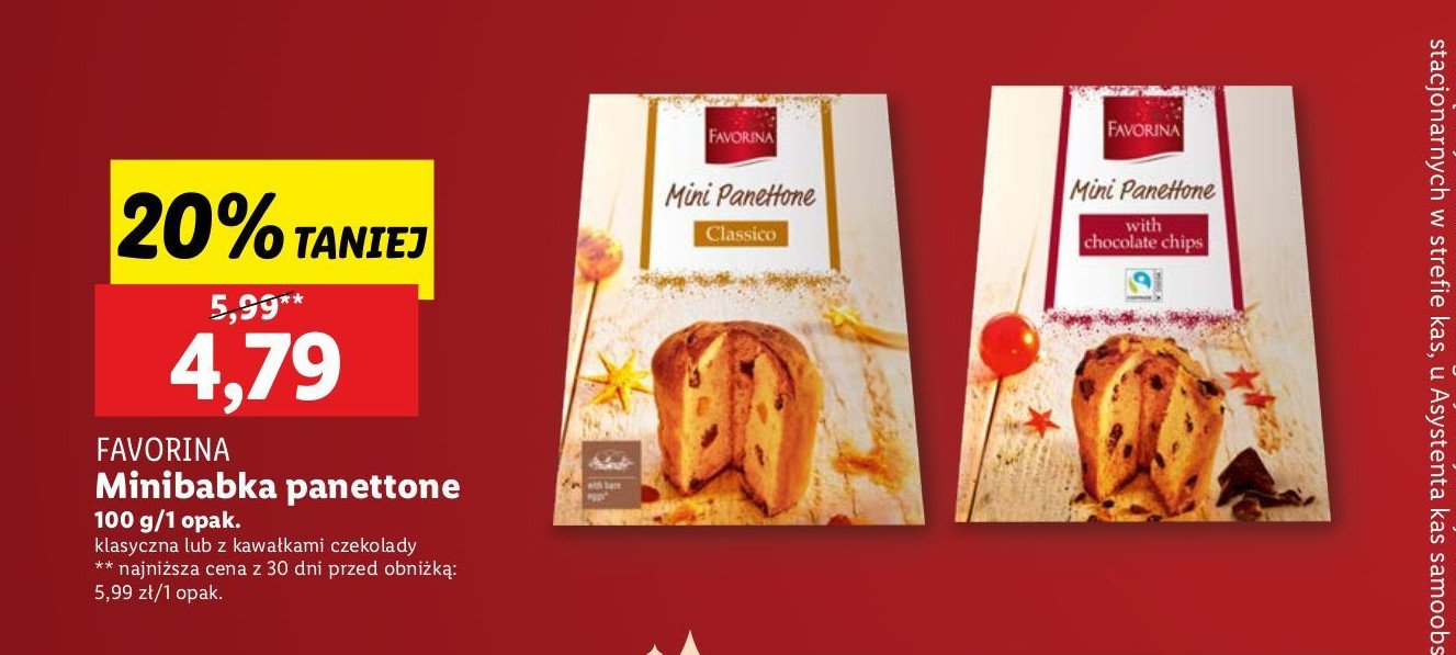 Minibabka panettone Favorina promocja