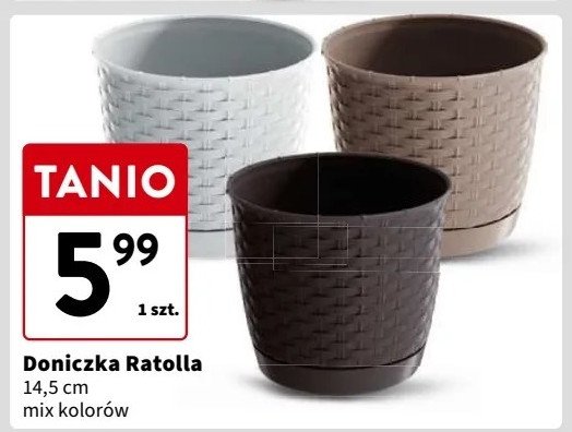 Doniczka ratolla 14.5 cm antracyt promocja