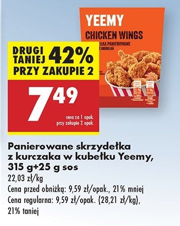 Skrzydełka z kurczaka panierowane Yeemy promocja w Biedronka