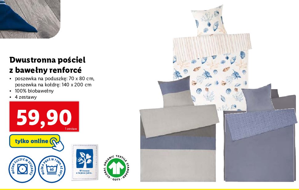 Pościel z bawełny renforce: poszewka 70 x 80 cm + poszwa 140 x 200 cm Meradiso promocja