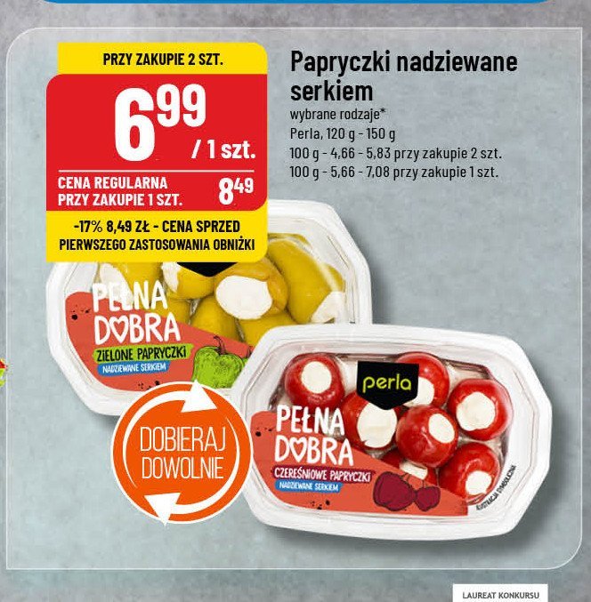 Papryczki nadziewane serkiem zielone Perla antipasti promocja