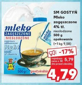 Mleko zagęszczone niesłodzone light Gostyń promocja w Kaufland