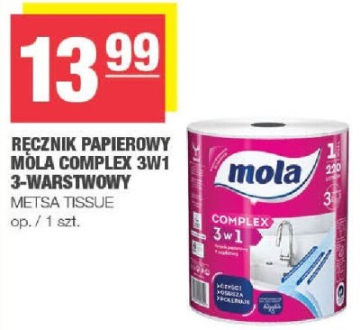 Ręcznik papierowy Mola Complex 3W1 3-warstwowy Metsa Tissue promocja w SPAR