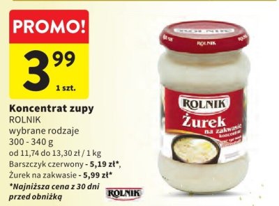 Koncentrat zupy ROLNIK wybrane rodzaje promocja w Intermarche
