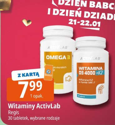 Suplementy diety Witaminy ActivLab Omega 3 promocja w Leclerc