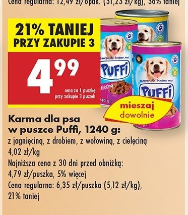 Karma dla psa z wołowiną Puffi promocja w Biedronka