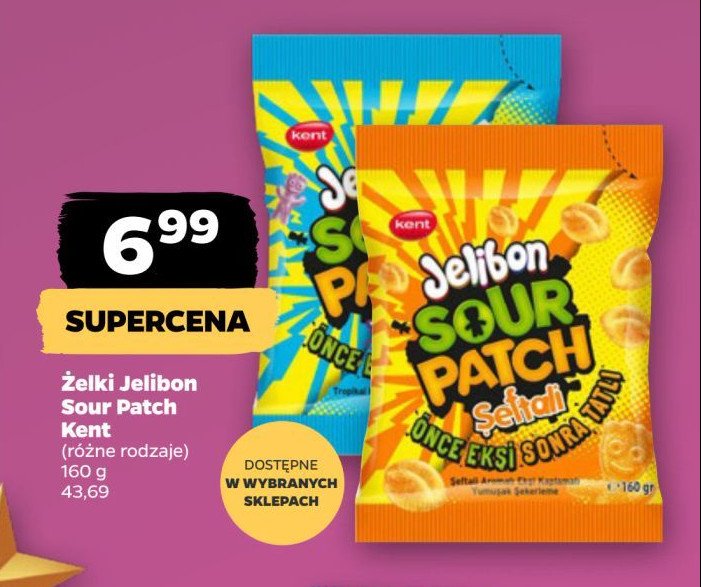 Żelki seftail KENT JELIBON SOUR PATCH promocja w Netto