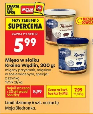 Mięso w słoiku, różne rodzaje promocja w Biedronka