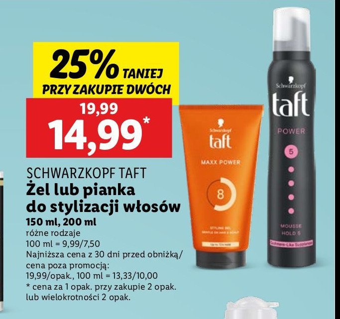 Pianka do w艂os贸w Taft power promocja