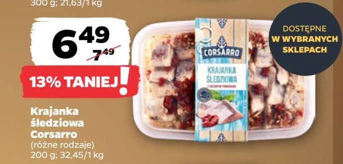 Krajanka śledziowa z suszonymi pomidorami Corsarro promocja w Netto